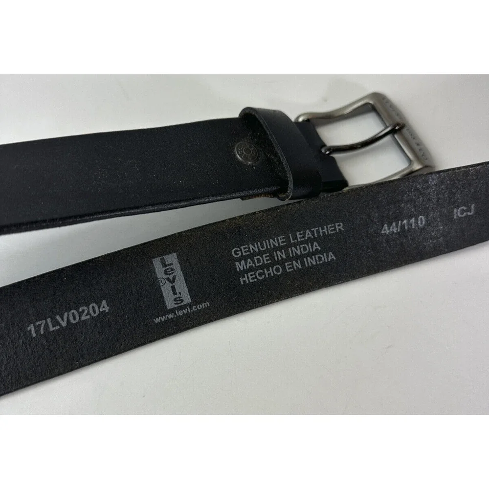 Levi's 100% Genuine Leather Belt in Smooth Leather Black 17LV0204 Men's Size 44